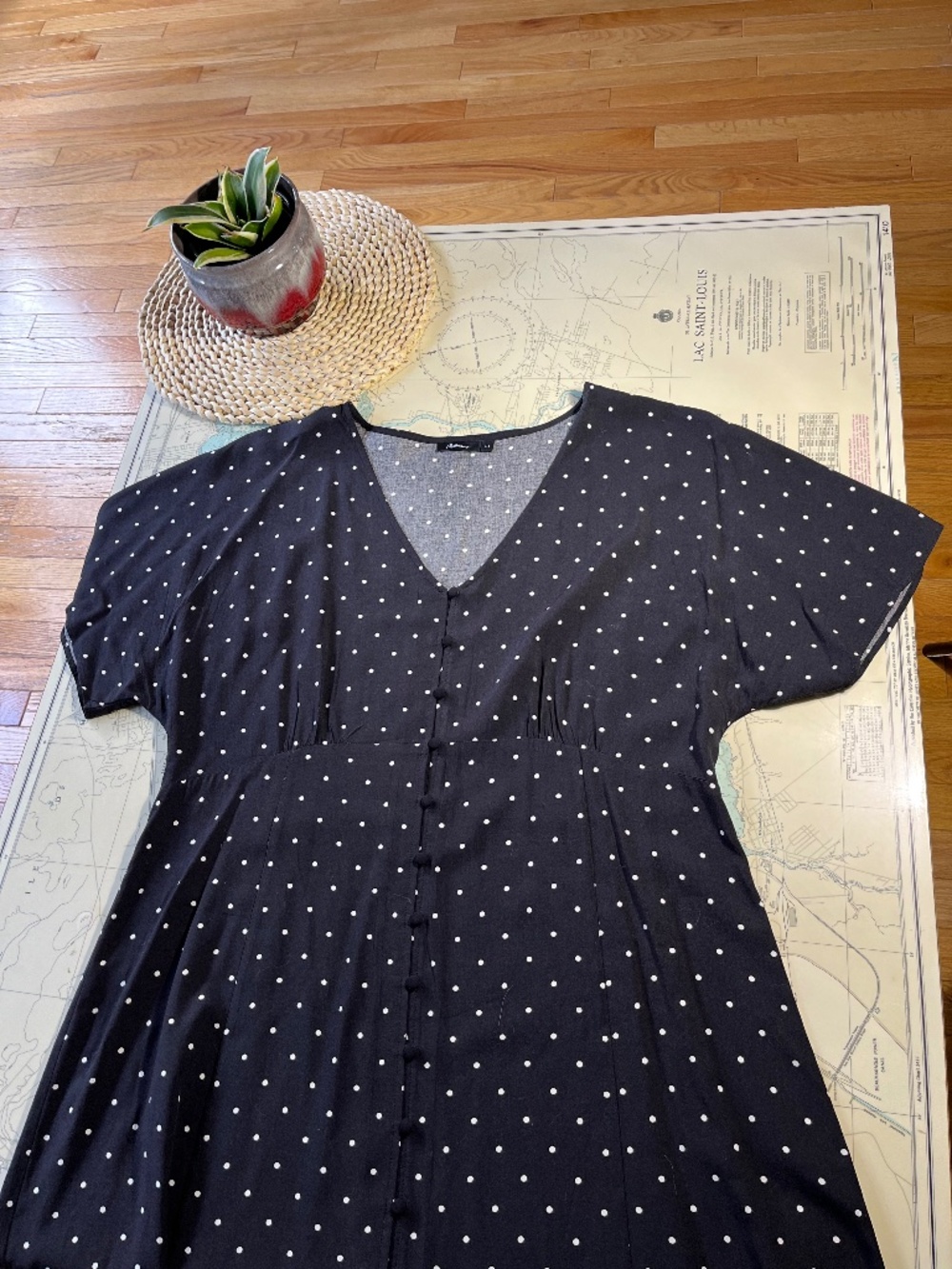 Reitmans Black and White Polka Dot Dress